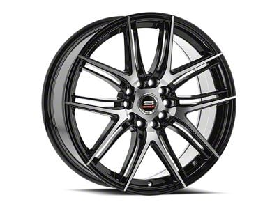 Spec-1 SP-56 Gloss Black and Machined Wheel; 17x7.5; 42mm Offset (24-25 Mustang)