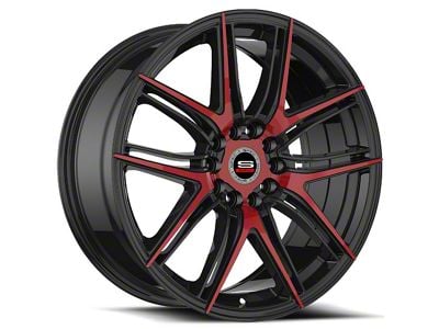 Spec-1 SP-56 Gloss Black and Red Machined Wheel; 17x7.5; 42mm Offset (15-23 Mustang GT w/o Performance Pack, EcoBoost, V6)