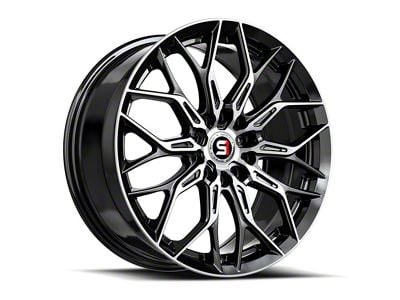 Spec-1 SP-57 Gloss Black and Machined Wheel; 17x7.5; 42mm Offset (05-09 Mustang GT, V6)