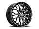 Spec-1 SP-57 Gloss Black and Machined Wheel; 17x7.5; 42mm Offset (94-98 Mustang)