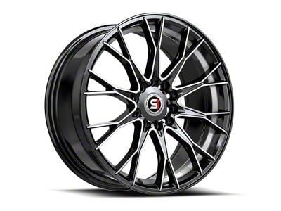 Spec-1 SP-59 Gloss Black Machined and Undercut Wheel; 17x7.5; 42mm Offset (15-23 Mustang GT w/o Performance Pack, EcoBoost, V6)