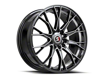 Spec-1 SP-59 Gloss Black Machined and Undercut Wheel; 17x7.5; 42mm Offset (10-14 Mustang GT w/o Performance Pack, V6)