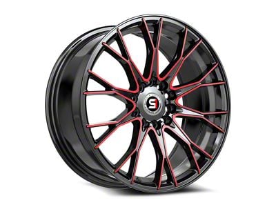 Spec-1 SP-59 Gloss Black and Red Machined Wheel; 17x7.5; 42mm Offset (10-14 Mustang GT w/o Performance Pack, V6)