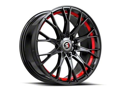 Spec-1 SP-59 Gloss Black and Red Undercut Wheel; 17x7.5; 42mm Offset (94-98 Mustang)