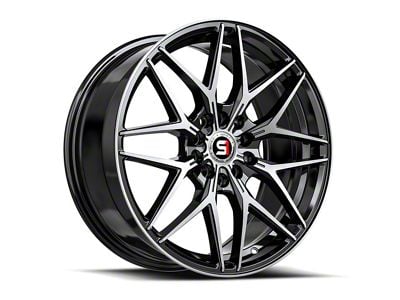 Spec-1 SP-60 Gloss Black and Machined Wheel; 17x7.5; 42mm Offset (24-25 Mustang)