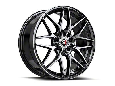 Spec-1 SP-60 Gloss Black and Machined Wheel; 17x7.5; 42mm Offset (99-04 Mustang GT, V6)