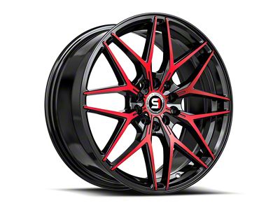 Spec-1 SP-60 Gloss Black and Red Machined Wheel; 17x7.5; 42mm Offset (24-25 Mustang)