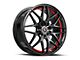 Spec-1 SP-60 Gloss Black and Red Undercut Wheel; 17x7.5; 42mm Offset (10-14 Mustang GT w/o Performance Pack, V6)