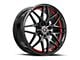 Spec-1 SP-60 Gloss Black and Red Undercut Wheel; 17x7.5; 42mm Offset (15-23 Mustang GT w/o Performance Pack, EcoBoost, V6)