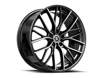 Spec-1 SP-61 Gloss Black and Machined Wheel; 17x8; 42mm Offset (05-09 Mustang GT, V6)