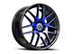 Spec-1 SP-65 Gloss Black and Blue Machined Wheel; 17x8; 42mm Offset (99-04 Mustang GT, V6)