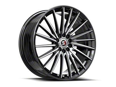 Spec-1 SP-68 Gloss Black and Machined Wheel; 17x7.5; 42mm Offset (24-25 Mustang)