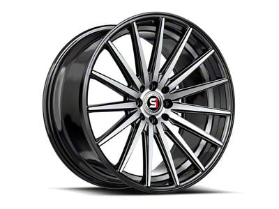 Spec-1 SP-69 Gloss Black Machined and Undercut Wheel; 17x7.5; 42mm Offset (10-14 Mustang GT w/o Performance Pack, V6)