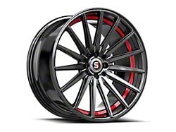 Spec-1 SP-69 Gloss Black and Red Undercut Wheel; 17x7.5; 42mm Offset (05-09 Mustang GT, V6)