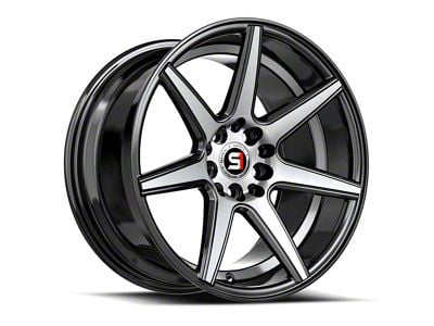 Spec-1 SP-73 Gloss Black Machined and Undercut Wheel; 17x7.5; 42mm Offset (10-14 Mustang GT w/o Performance Pack, V6)