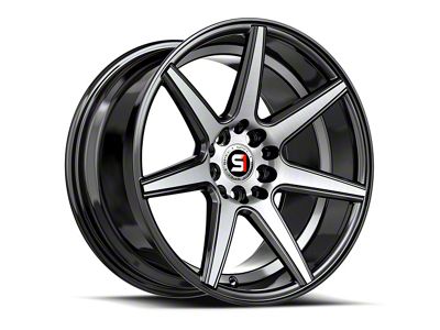 Spec-1 SP-73 Gloss Black Machined and Undercut Wheel; 17x7.5; 42mm Offset (99-04 Mustang GT, V6)