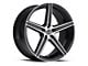 Spec-1 SP-8 Gloss Black and Machined Wheel; 18x8.5; 35mm Offset (99-04 Mustang)