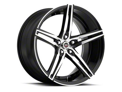 Spec-1 SPM-75 Gloss Black and Machined Wheel; Rear Only; 19x8.5; 32mm Offset (99-04 Mustang)