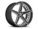 Spec-1 SPM-76 Matte Black and Machined Wheel; Rear Only; 19x8.5; 32mm Offset (99-04 Mustang)