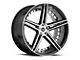 Spec-1 SPM-77 Gloss Black and Machined Wheel; 20x9; 35mm Offset (99-04 Mustang)