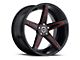 Spec-1 SPM-78 Gloss Black and Red Machined Wheel; 20x9; 35mm Offset (99-04 Mustang)