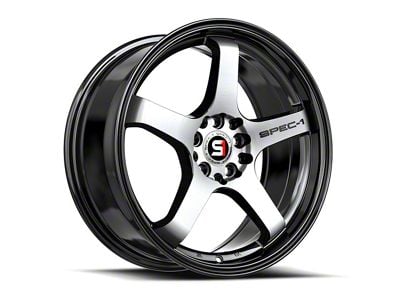 Spec-1 SPT-31 Gloss Black and Machined Wheel; 17x7.5; 42mm Offset (10-14 Mustang GT w/o Performance Pack, V6)