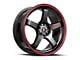 Spec-1 SPT-31 Gloss Black and Red Line Wheel; 17x7.5; 42mm Offset (99-04 Mustang GT, V6)