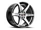 Spec-1 SPT-32 Gloss Black and Machined Wheel; 17x8; 42mm Offset (05-09 Mustang GT, V6)