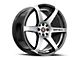 Spec-1 SPT-32 Gloss Black and Machined Wheel; 18x8; 34mm Offset (99-04 Mustang GT, V6)