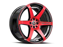 Spec-1 SPT-32 Gloss Black and Red Machined Wheel; 18x8; 34mm Offset (05-09 Mustang)