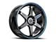 Spec-1 SPT-33 Gloss Black and Blue Line Wheel; 17x8; 38mm Offset (05-09 Mustang GT, V6)