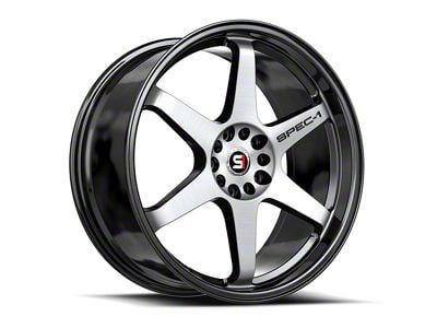 Spec-1 SPT-33 Gloss Black and Machined Wheel; 17x8; 38mm Offset (10-14 Mustang GT w/o Performance Pack, V6)