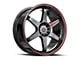 Spec-1 SPT-33 Gloss Black and Red Line Wheel; 20x9; 38mm Offset (05-09 Mustang)