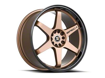 Spec-1 SPT-33 Matte Bronze and Black Lip Wheel; 17x8; 38mm Offset (24-25 Mustang)