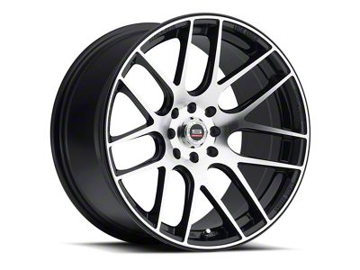 Spec-1 SPT-5 Gloss Black and Machined Wheel; 17x9; 20mm Offset (05-09 Mustang GT, V6)