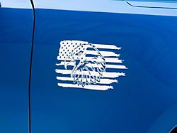 SEC10 Eagle Distress Novelty Decal; White (Universal; Some Adaptation May Be Required)