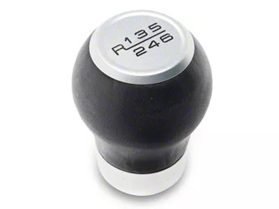 SpeedForm 6-Speed Leather Shift Knob; Silver (24-25 Mustang GT, Dark Horse)