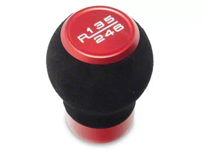 SpeedForm 6-Speed Suede Shift Knob; Red (24-25 Mustang GT, Dark Horse)