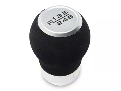 SpeedForm 6-Speed Suede Shift Knob; Silver (24-25 Mustang GT, Dark Horse)