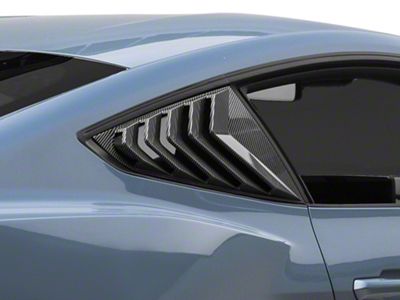 SpeedForm Sport Quarter Window Louvers; Carbon Fiber Appearance (2024 Mustang Fastback)