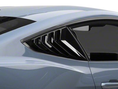 SpeedForm Sport Quarter Window Louvers; Gloss Black (24-25 Mustang Fastback)