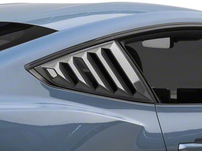 SpeedForm Vintage Quarter Window Louvers; Carbon Fiber Appearance (24-25 Mustang Fastback)