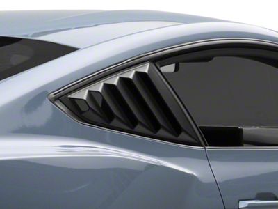 SpeedForm Vintage Quarter Window Louvers; Matte Black (24-25 Mustang Fastback)