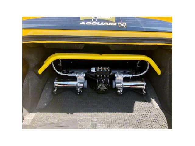SpeedLogix Arched 2-Point Rear Shock Tower Brace; Yellow (06-23 Charger)