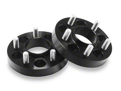 SR Performance 25mm Hubcentric Wheel Spacers; Black (15-24 Mustang)