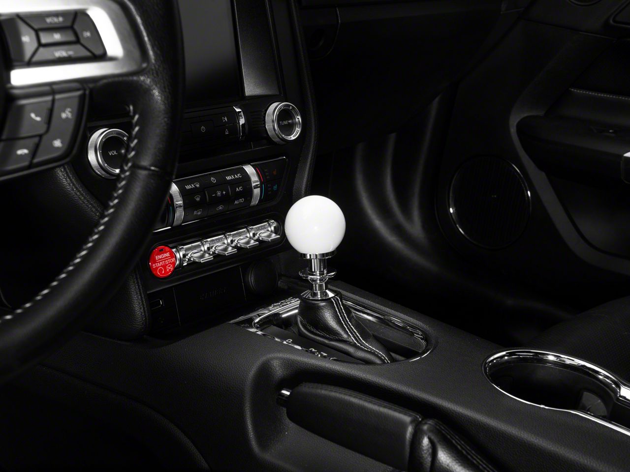 SR Performance Mustang Automatic Shifter Handle; White 406736 (15-25 ...