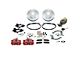 SSBC-USA Rear Drum to Disc Brake Conversion Kit with Cross-Drilled/Slotted Rotors; Red Calipers (1993 Mustang)