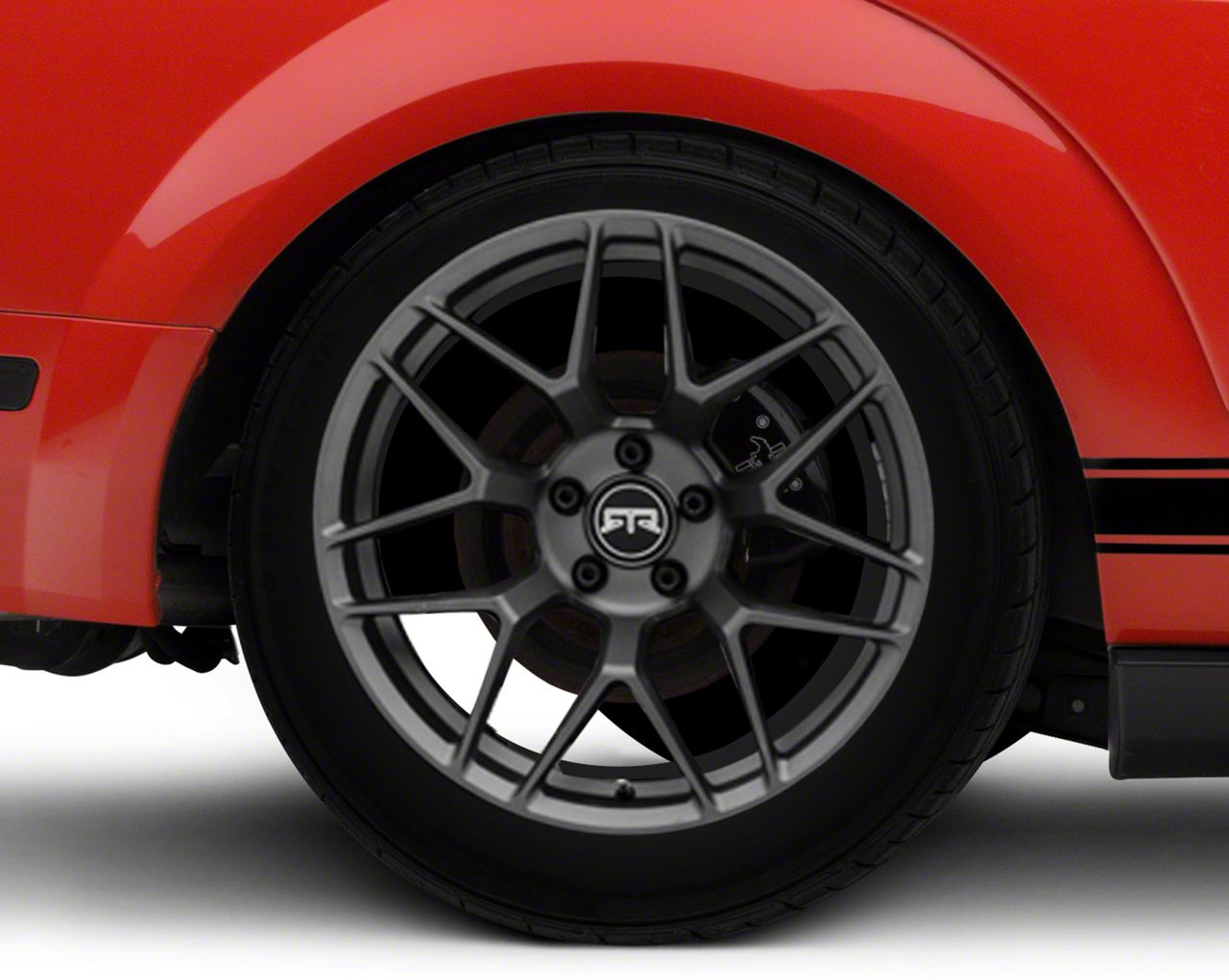 Mustang Staggered RTR Tech 5 Gloss Black Wheel and NITTO NT555 G2 Tire ...