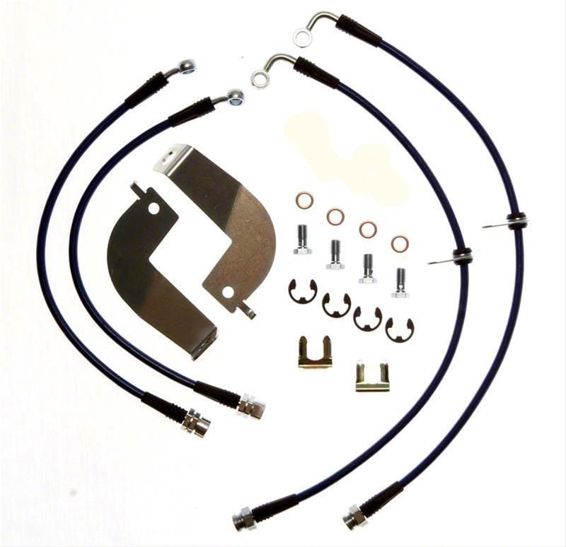 Stifflers Mustang Clear Stainless Steel Brake Hose Kit; Front and Rear ...