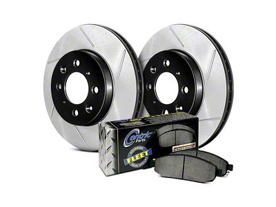 StopTech Truck Axle Slotted Brake Rotor and Pad Kit; Rear (10-15 Camaro SS, ZL1)